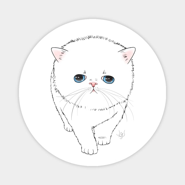 Persian Kitten Line Art Magnet by BastetLand